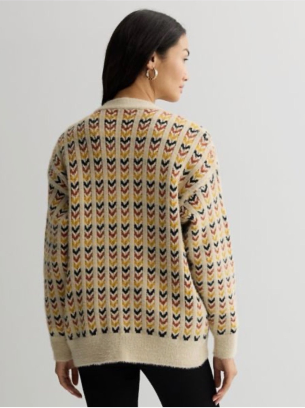 Cozy Beige Open Front Cardigan Sweater - Picture 2 of 7